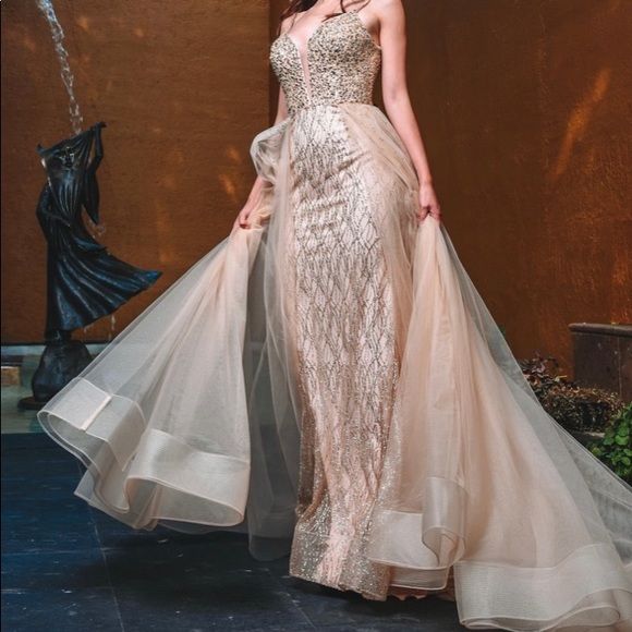 Mesh gold dress size 0 - Picture 1 of 4